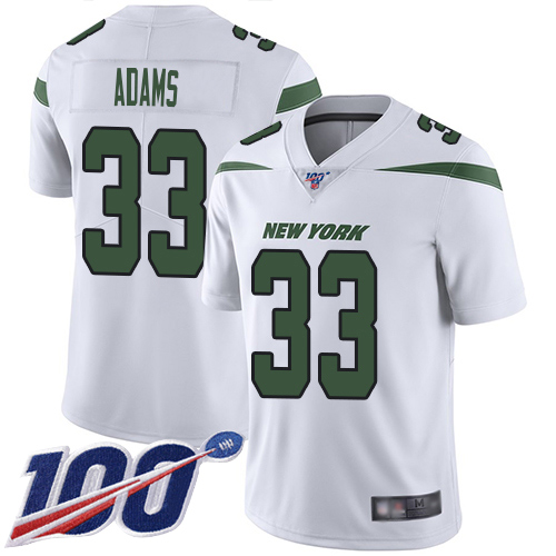 New York Jets Limited White Men Jamal Adams Road Jersey NFL Football #33 100th Season Vapor Untouchable
